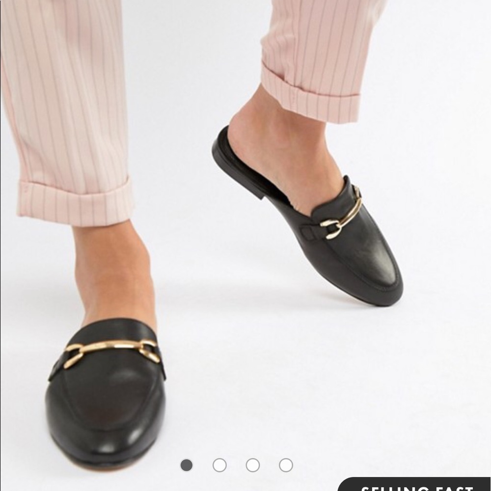 ASOS DESIGN leather mule loafers